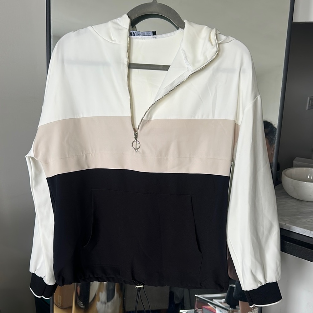 Zara Colorblock Half-Zip Hoodie
